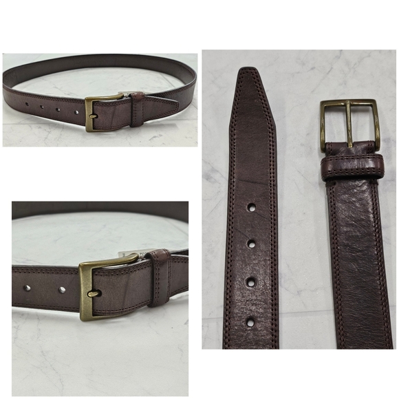 (JZ-98) John Varvatos 35MM Feather Edge Belt In Brown